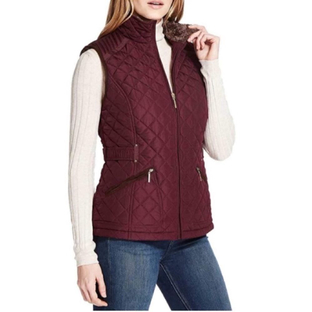 Weatherproof Plush Dark Brown  Burgundy Jacket Size S